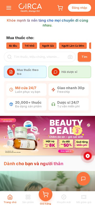 Trang chủ - Nhấn Đăng nhập