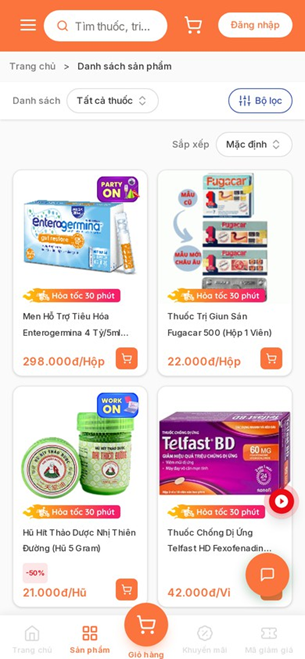 Danh sách sản phẩm
